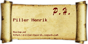 Piller Henrik névjegykártya